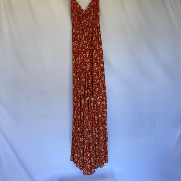 Anthropology Chrysanthemum WideLeg Romper Jumpsuit Tangerine - 0393 - Picture 4 of 6